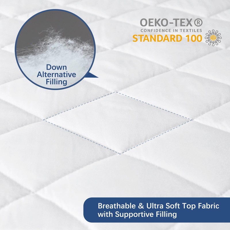 Split California King Mattress Protector Pad for Adjustable Beds, Absorbent