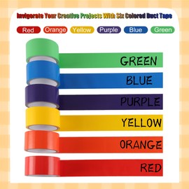 Lichamp Rainbow Colored Duct Tape, 6 Pack 2 inches x 15 Yards Heavy Duty Rainbow Waterproof Colorurful Tape