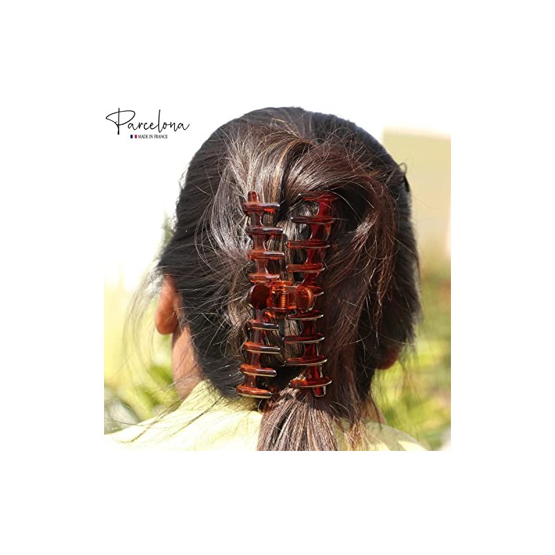 Parcelona French Rake Large Tortoise Shell Cellulose Jaw Hair Claw