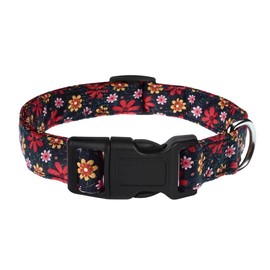 YLrank Dog Collar, Adjustable Dog Collar for Small Medium Large Dogs, Cute Puppy Collar for Boy and Girl Dogs, Cute Design for Boys Girls Male Female Dog Pet Collar(Big Red Floral,XS)