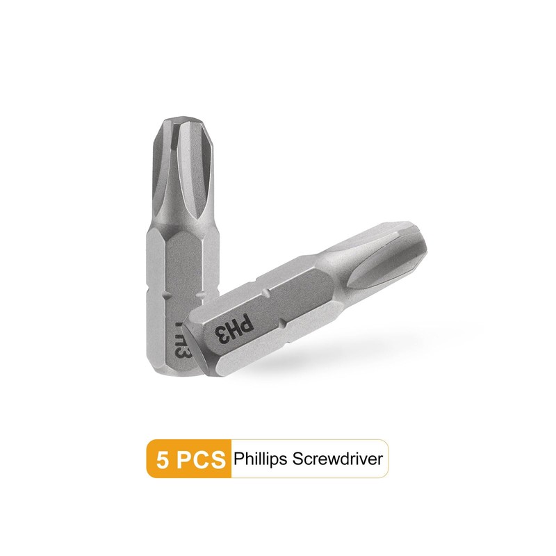 sourcing map 5pcs PH3 Phillips Screwdriver Bit 1/4" Hex Shank