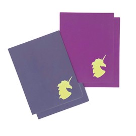 Royal Green Unicorn Stickers for Bags, Party Favors, Envelopes and Invitation Seals in Pastel Yellow 2 inch (50mm) - 40 Pack