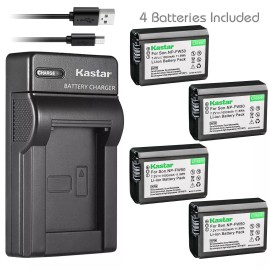 Kastar NP-FW50 Battery & Slim Charger for Sony Cyber-shot DSC-RX10 III, RX10 IV, RX10M4