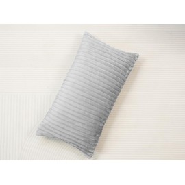 YIJIAYJ Decorative Corduroy Throw Pillow, Cushion Cover， Light Blue, Ribbed Texture, Rectangular- (Light grey)