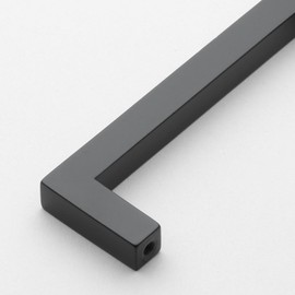 GlideRite Hardware 6-5/16 in. 160mm Center to Center Solid Square Cabinet Bar Pull Handle, Matte Black, 21683-160