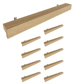 Sossai Wooden Furniture Handles Made of Oak | GAH01 | Hole Spacing 160 mm, Length 220 mm, Pack of 10