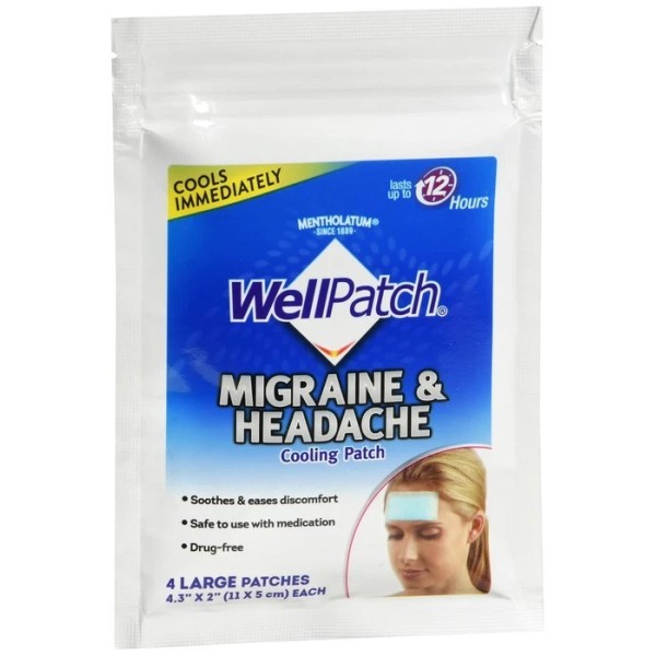 WellPatch Migraine & Headache Cooling Patches Large 4 EA