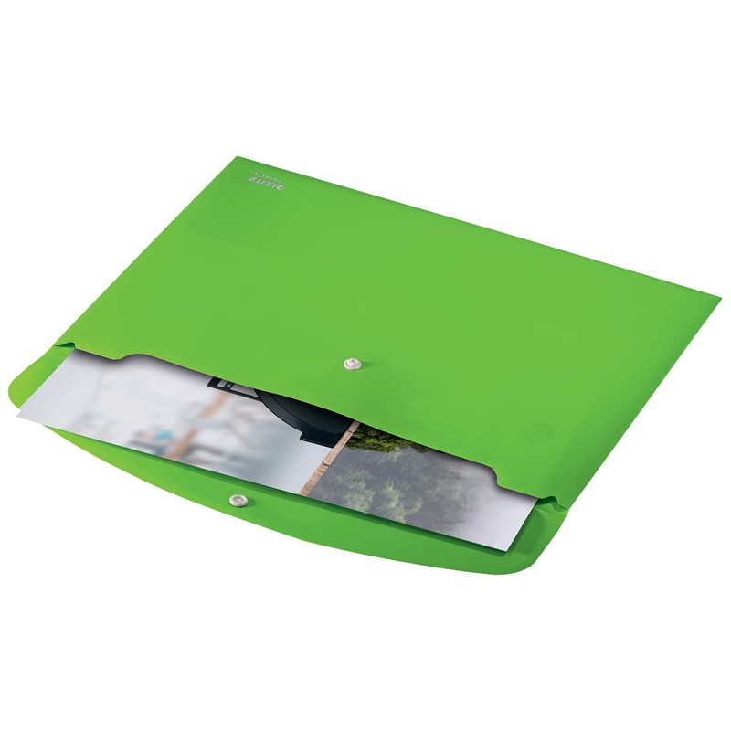 Leitz Recycle Document Wallet, 60 A4 Sheet Filing Capacity, Button
