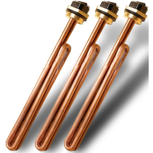 HE 90240 Heating Element, 3 Pack Replacement for EcoSmart ECO 18 27 36, 9KW 240V Heating Element for Electric Tankless Water Heaters, Screw-In, Copper