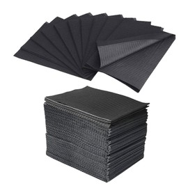 Disposable Dental Bibs,25PCS Black Tattoo Table Covers,Waterproof Scarf Towel Patient Bibs Sheets for Dental Clinic, Tattoo Station and Salon