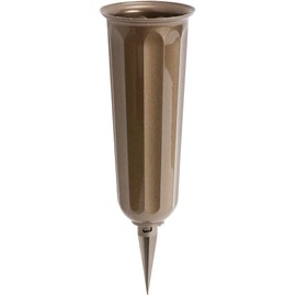 Metallic Bronze Plastic Cemetery Vase