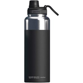 Asobu BPA Free Mighty Stainless Steel Water Bottle with Easy Grip and Easy Access Spout, Keeps Hot/Cold for 12/24 Hours (Black)