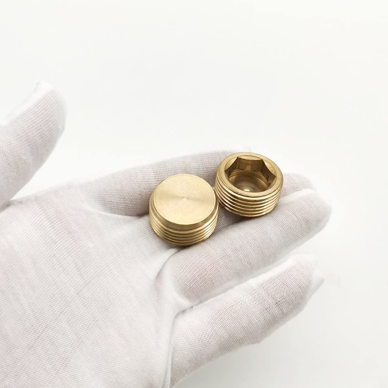 KtbeYTi 4 Pcs Male Thread Brass Internal Hex Head 3/4