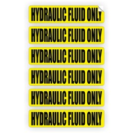 Unbranded 6-pack HYDRAULIC FLUID ONLY Vinyl Decals / Stickers / Fuel Door Machinery Labels