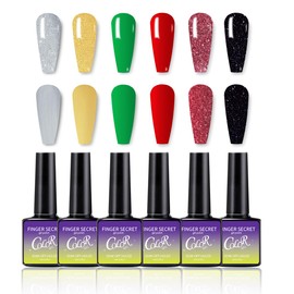 Gel Nail Polish, 6 color kits Long Lasting Shine gel polish Wide Color Range gel nail polish set Professional gel nails polish Manicure Kit Salon DIY nail polish gel for nail art Beginners