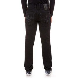 Rock Revival - Mens Arther RP2311 Alternative Straight Jeans, Color Black, Size: 31W x 34L