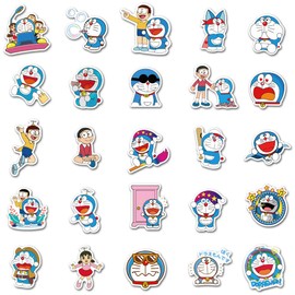 50PCS Doraemon Stickers Anime Stickers for Laptop Water Bottle Computer Skateboard Luggage
