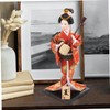 Alipis Japanese Geisha Doll Traditional Kimono Statue Artistic Home Decor