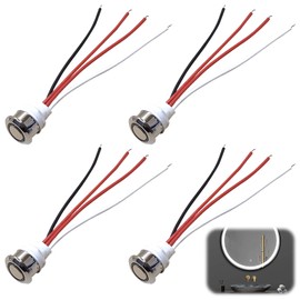 Pack of 4 5-24 V DC LED Touch Dimmer Switch, 12 V Touch Light Switch for 18 mm Mounting Hole, Sensor Switch Continuous Dimming for LED Strips, Touch Switch for LED Light, Cupboard, Wardrobe