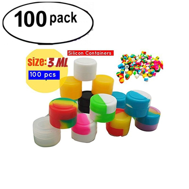pizety Silicone 100 Pcs 3ML Non-Stick Containers Multi Use Storage