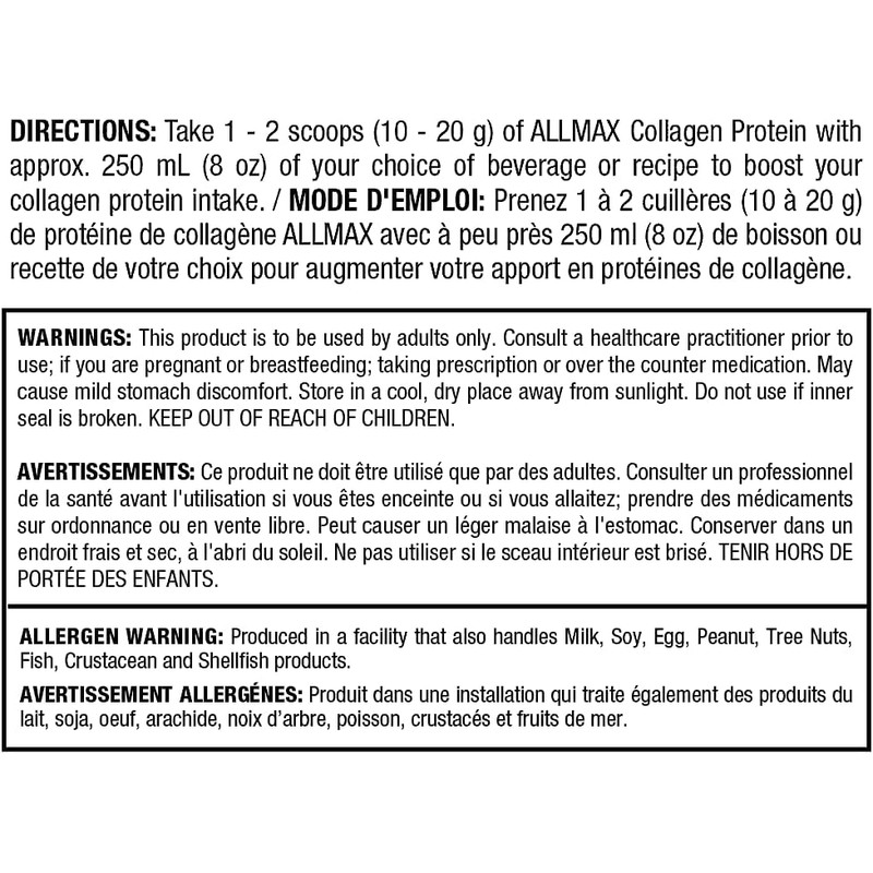 ALLMAX Collagen (with Biotin + Vitamin C) - Grass Fed