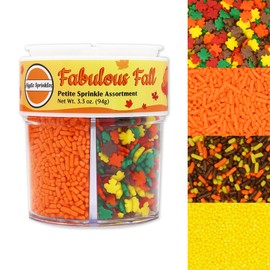 Mystic Sprinkles Autumn/Fall 4 Cell SPrinkle Assortments (Petite, Fabulous Fall Sprinkle Assortment)