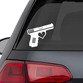 Gun Heart Trigger Vinyl Decal Sticker | Pro Gun NRA 652
