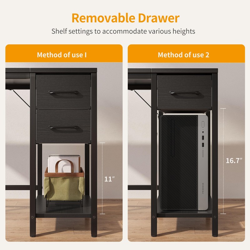 CubiCubi Computer Desk with 2 Drawers, 40 Inch Small Home