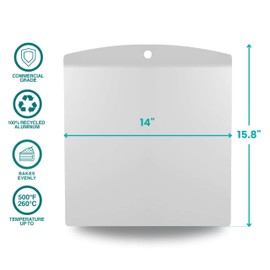 Baker's Secret Commercial Grade Natural Pure Aluminum 16" Cookie Sheet Flat, 100% Recycled, Baking Tray For Oven, Chemical Free No PFOA, PFOS, and PTFE - The Natural Aluminum Collection