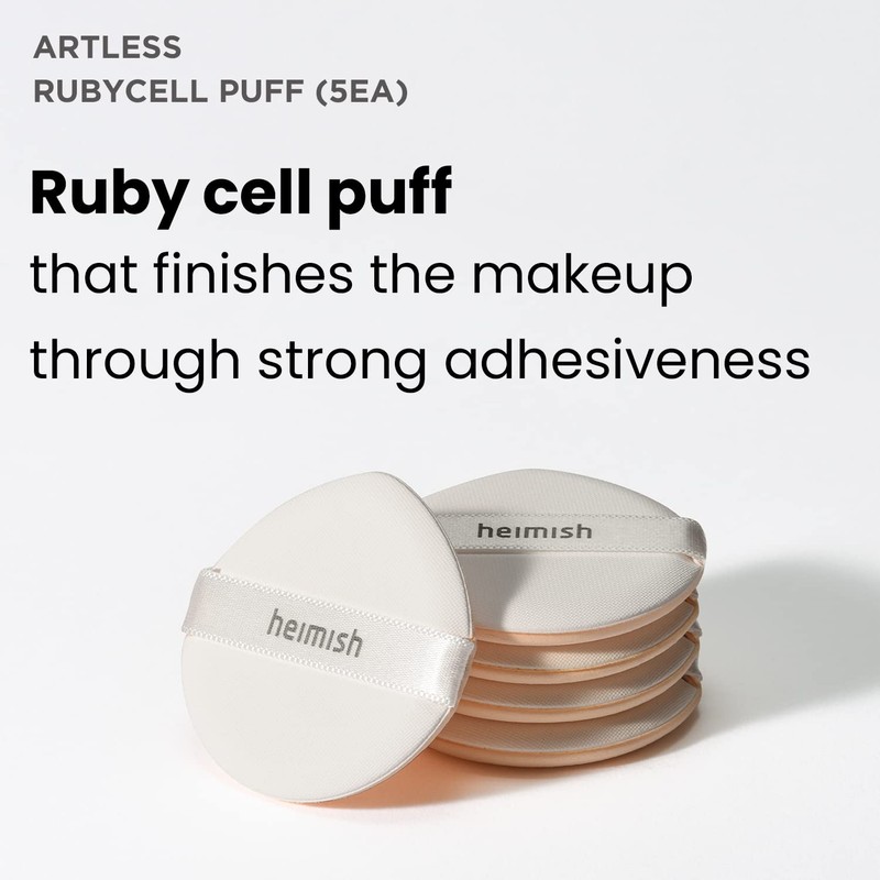 Heimish Artless Rubycell Puff 5 pcs, Soft Cushion Puff, Foundation