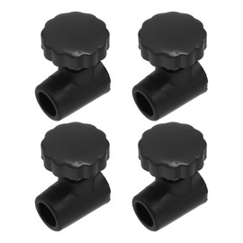 LT Easiyl 4 Pcs Black Replacement Window Lock Knob for RV Window Lock Support Rod Plum Knob Compatible with Polyplastic 10mm to 12mm Plug 10x12.7x24mm