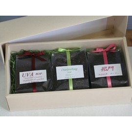 [Packaged] Assorted Tea Gift Set "S" (Ceylon: Uva, India: Darjeeling, China: Keyman, 1.8 oz (50 g) each) [Chuyuan, Father's Day, Present, Celebration, Thank You, Gift)
