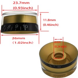 AITAIYA 4pcs Black/Gold LP Electric Guitar Knobs and Guitar Bass Speed Volume Tone Control Knob Metric LP Style Electric Guitar Parts Replacement Set of 4Pcs