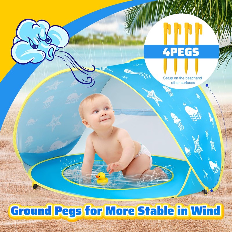 Monobeach Baby Beach Tent Ocean Pop Up Portable Shade Pool