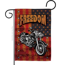 Breeze Decor G161001 Americana Motorcycle Banner Americana Patriotic Impressions Decorative Vertical Garden Flag 13" x 18.5" Printed In USA Multi-Color