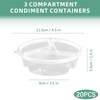 VEINARDYL 20 pcs 3 Compartment Condiment Containers, Reusable Snack Pack