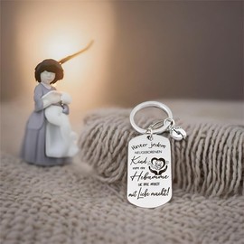 RiTeDei Midwife Gift Keyring Behind Every Newborn Child Stands A Midwife Who Makes Your Work With Love Christmas Gifts Thank You Gift for Midwife Male Midwife, silver