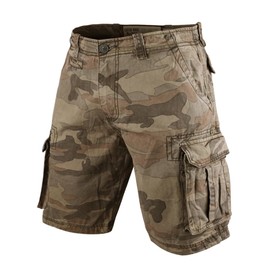 Muscle Alive Men's Cargo Shorts Vintage Savage Vintage Shorts Sport Camping Hiking Camouflage Cotton - Dark camouflage, size: 36