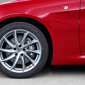 car Decoration Stickers Giulia Base Stelvio Ti Sport Veloce Ti Fender Letter Stickers for Alfa Romeo Accessories (Ti-silver/2pcs)