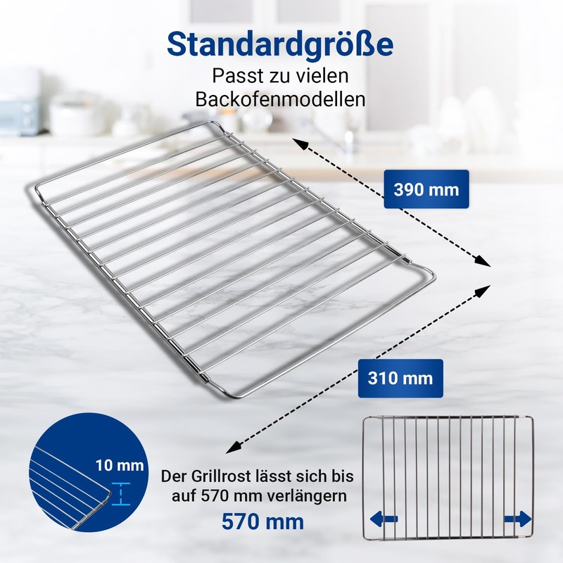 VIOKS Oven Grate Extendible 390/570 x 310 mm & Hob