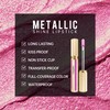 Depuplum Pink Lipsticks for Women Metallic Lipstick Long Lasting Non
