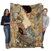 Lady with Fan - Gustav Klimt - Blanket Throw Woven