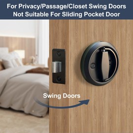 Aesytava 1 Pack Low Profile Door Knob for Space Saving, 2 3/8" Anti-Bump Flush Interior Door Handle for Narrow Spaces, Hidden Recessed Cup Flat Door Lock for RV, Closet and Tight Clearance(Black)