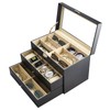 NovelBee 3 Layers 12 Slots Watch Boxes and 12 Pieces