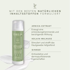 Thelia Beauty Cellulite Treatment Body Cream with Extracts of Arnica, Ginkgo and Cola, Natural Product without Parabens, Dermatologically Tested, Made in Italy, 250 ml
