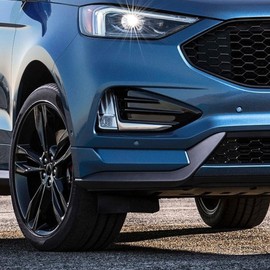 MotorFansClub Front Fog Light Cover Fit for Ford Edge 2019 2020 2021 Right Passenger Side Foglight Lamp Lower Bumper Bezel Frame with Chrome Trim