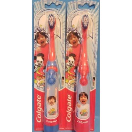 Colgate Ryan's World Pocket Watch Extra Soft Spin toothbrush Red or Blue NEW - Blue