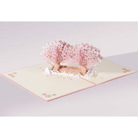 3D Pop-Up Valentine's Day Card with Envelope, Cherry Blossom Birthday Card, Memory Card for Wedding Anniversary or Birthday