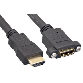 Cablelera HDMI M/F with Ethernet Panel-Mount 1' Black Color (ZC55A5MF-01)
