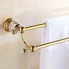 Golden Double Towel Rack,Adjustable Towel Holder Gold Crystal Bathroom Towel